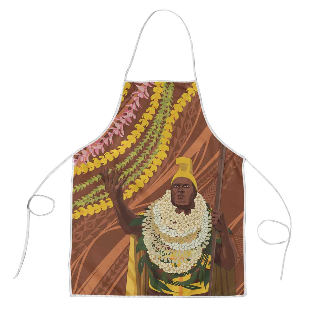 Hawaii King Kamehameha Apron Hawaiian Kakau Pattern With Leis