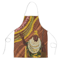 Hawaii King Kamehameha Apron Hawaiian Kakau Pattern With Leis