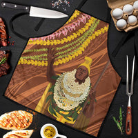 Hawaii King Kamehameha Apron Hawaiian Kakau Pattern With Leis