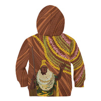 Hawaii King Kamehameha Kid Hoodie Hawaiian Kakau Pattern With Leis LT05 - Polynesian Pride