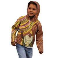Hawaii King Kamehameha Kid Hoodie Hawaiian Kakau Pattern With Leis LT05 - Polynesian Pride