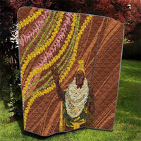 Hawaii King Kamehameha Quilt Hawaiian Kakau Pattern With Leis