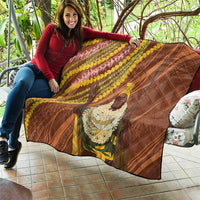 Hawaii King Kamehameha Quilt Hawaiian Kakau Pattern With Leis