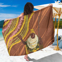 Hawaii King Kamehameha Sarong Hawaiian Kakau Pattern With Leis