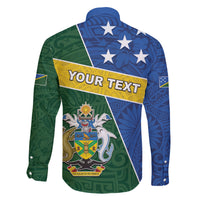 Personalised Solomon Islands Independence Day Family Matching Short Sleeve Bodycon Dress and Hawaiian Shirt With Coat Of Arms