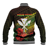 Personalized Hawaii Born and Raised Baseball Jacket Kanaka Maoli Flag Day