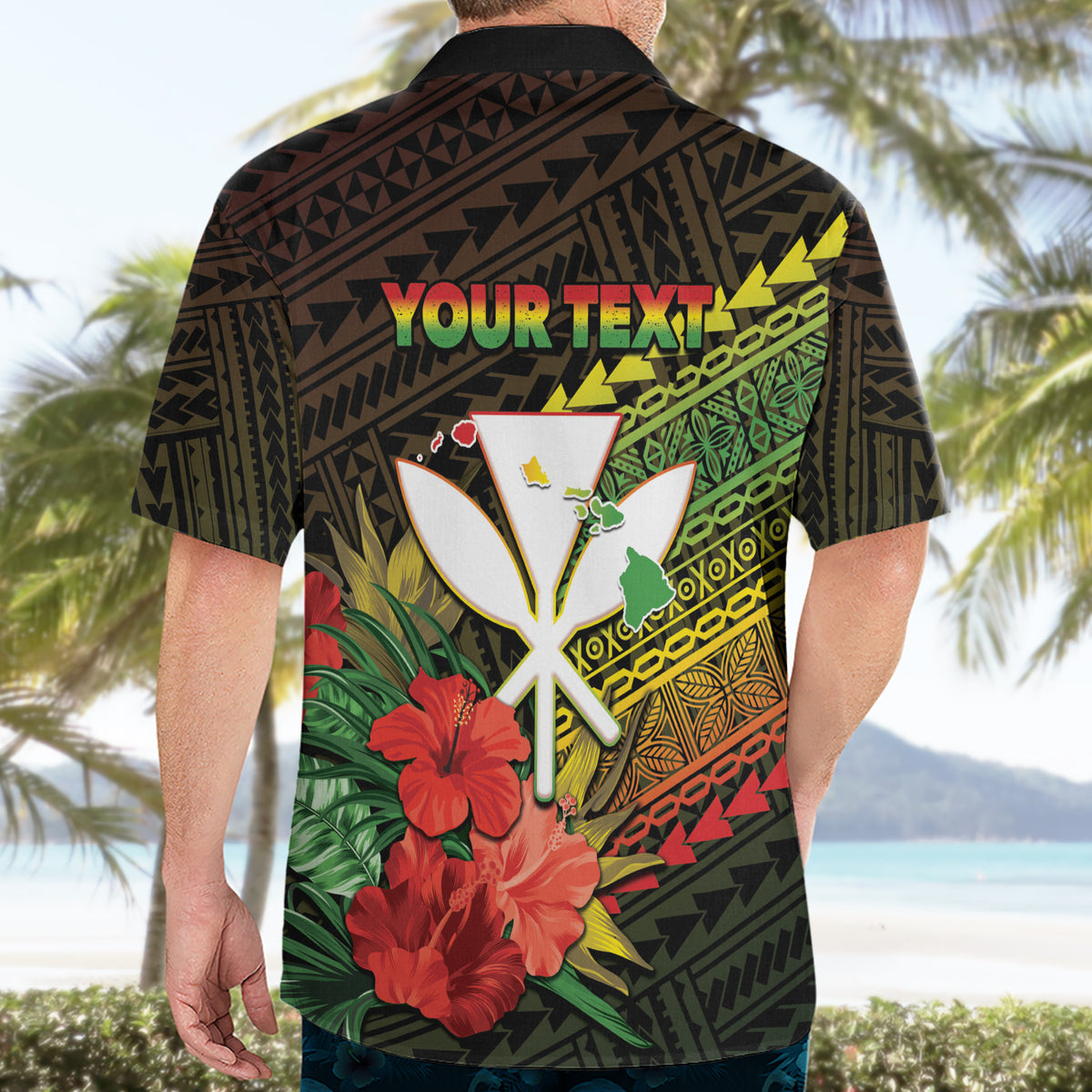 Personalized Hawaii Born and Raised Hawaiian Shirt Kanaka Maoli Flag Day