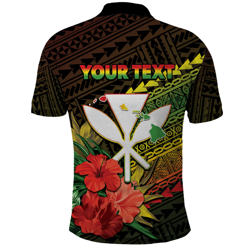 Personalized Hawaii Born and Raised Polo Shirt Kanaka Maoli Flag Day