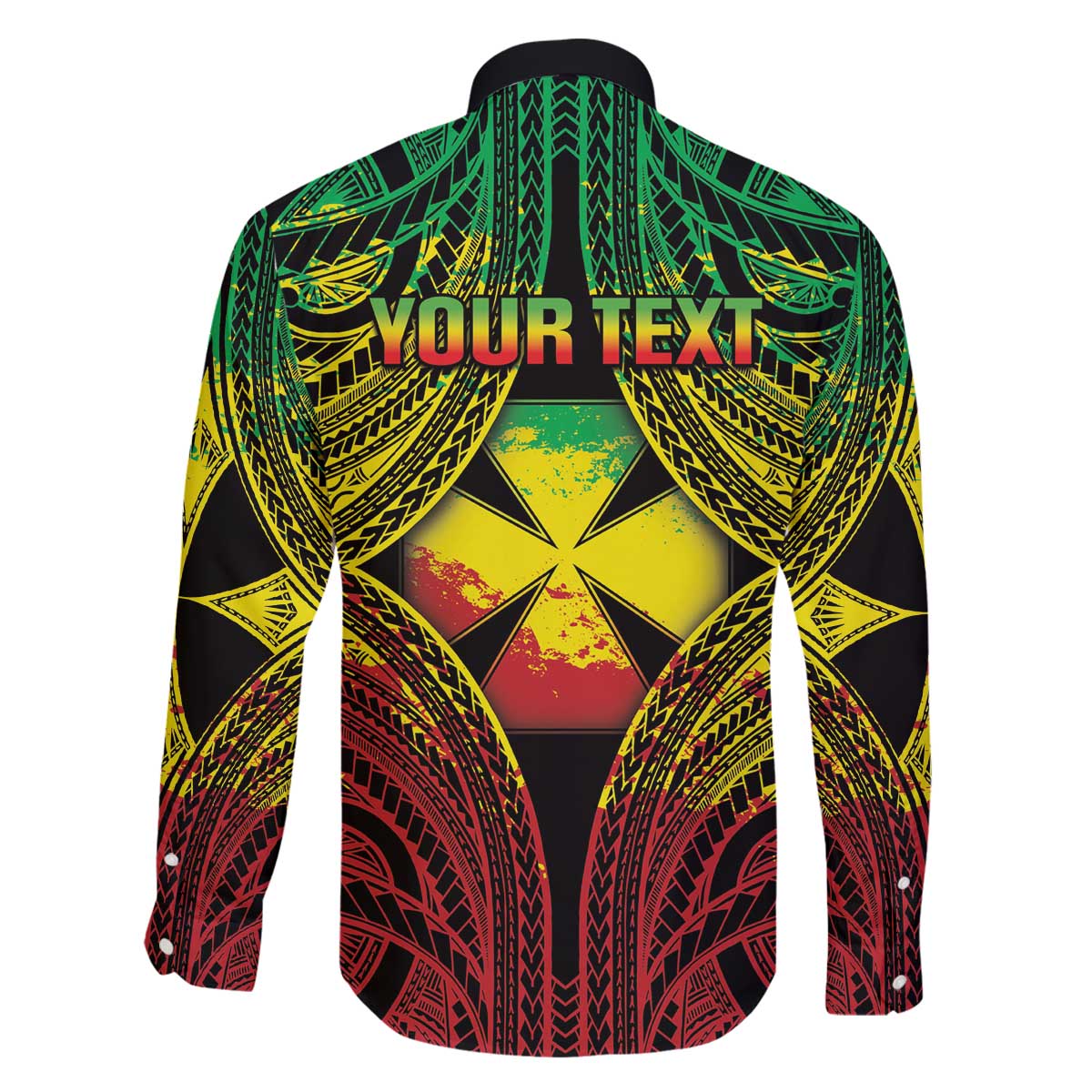 Personalised Wallis and Futuna Territory Day Family Matching Off The Shoulder Long Sleeve Dress and Hawaiian Shirt Polynesian Pattern Simple Style