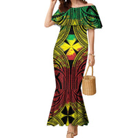 Personalised Wallis and Futuna Territory Day Mermaid Dress Polynesian Pattern Simple Style