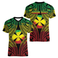 Personalised Wallis and Futuna Territory Day Women V-Neck T-Shirt Polynesian Pattern Simple Style LT05 - Polynesian Pride