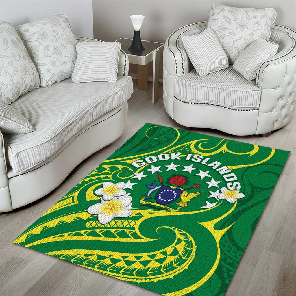 Cook Islands Happy Constitution Day Area Rug Pattern Tribal Art