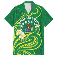 Cook Islands Happy Constitution Day Family Matching Off Shoulder Maxi Dress and Hawaiian Shirt Pattern Tribal Art