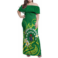 Cook Islands Happy Constitution Day Family Matching Off Shoulder Maxi Dress and Hawaiian Shirt Pattern Tribal Art