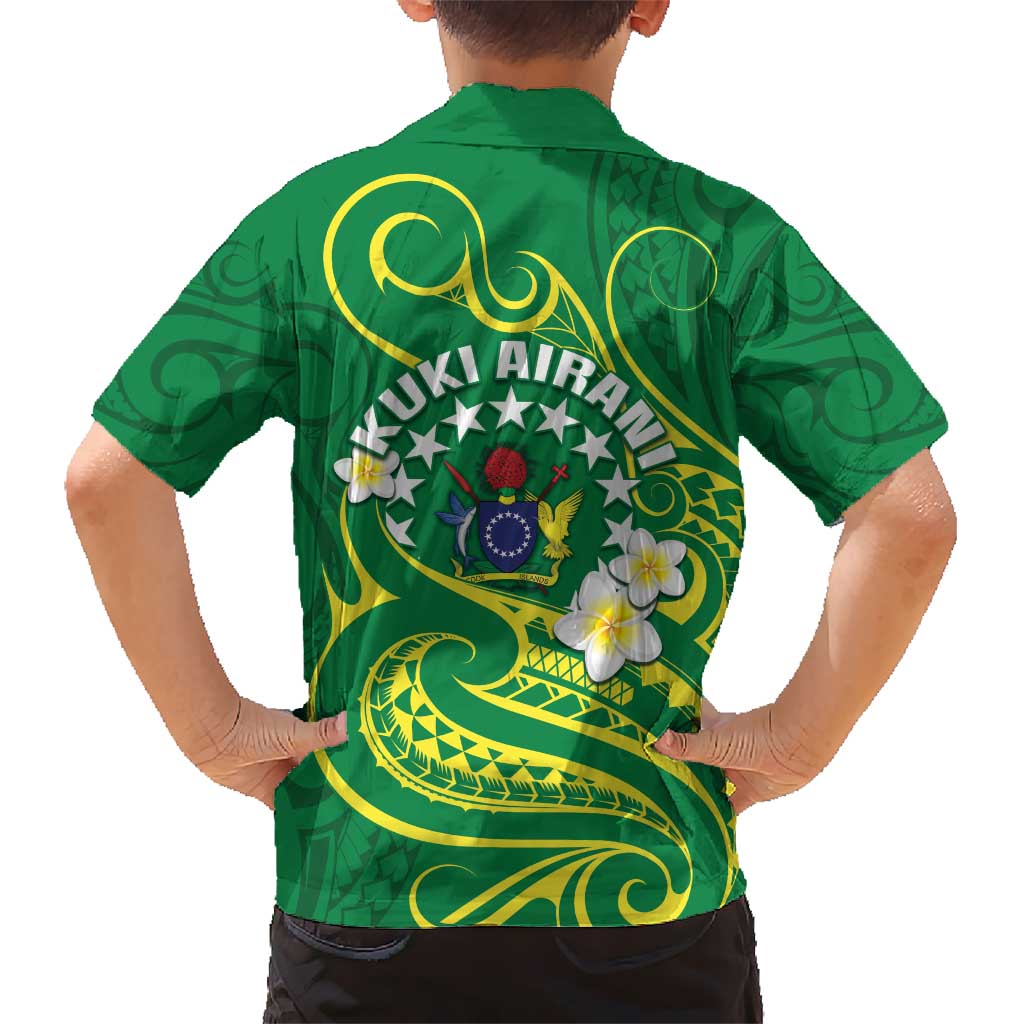 Cook Islands Happy Constitution Day Kid Hawaiian Shirt Pattern Tribal Art