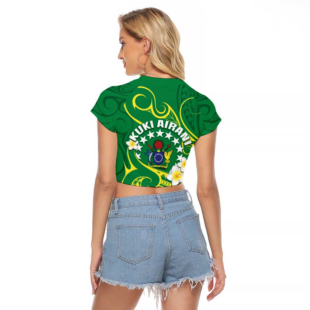 Cook Islands Happy Constitution Day Raglan Cropped T Shirt Pattern Tribal Art