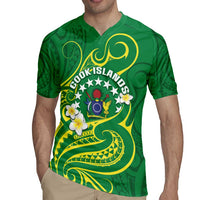 Cook Islands Happy Constitution Day Rugby Jersey Pattern Tribal Art