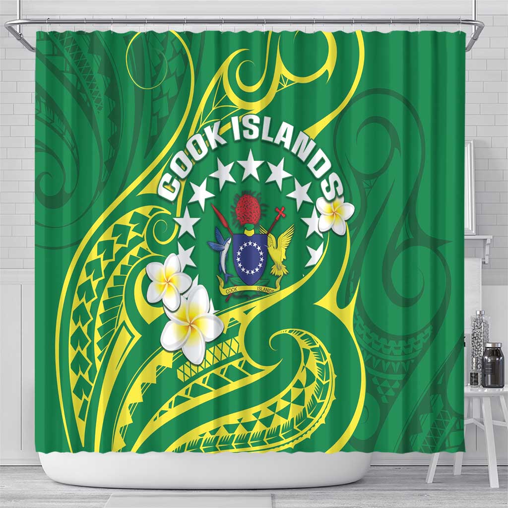 Cook Islands Happy Constitution Day Shower Curtain Pattern Tribal Art