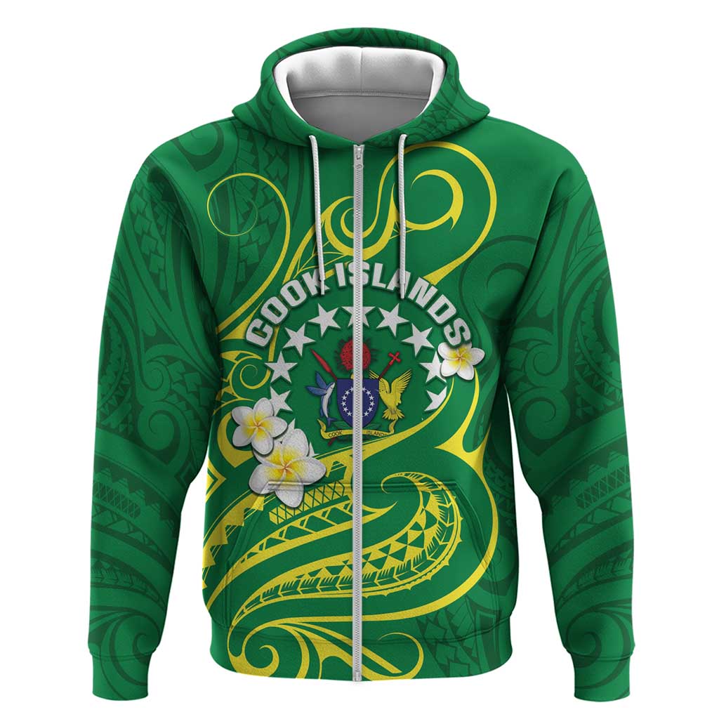 Cook Islands Happy Constitution Day Zip Hoodie Pattern Tribal Art