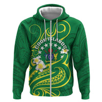 Cook Islands Happy Constitution Day Zip Hoodie Pattern Tribal Art