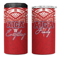 Aiga Samoa 4 in 1 Can Cooler Tumbler Aiga Is Everything LT05 One Size: 16 oz Red - Polynesian Pride