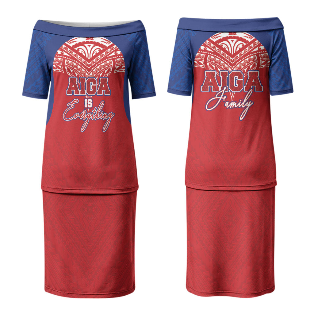 Aiga Samoa Couples Matching Puletasi and Hawaiian Shirt Aiga Is Everything LT05 - Polynesian Pride