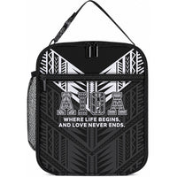 Samoa Aiga Lunch Bag Samoan Tribal Pattern LT05 10.2 × 8.3 × 4.3 inch Black - Polynesian Pride