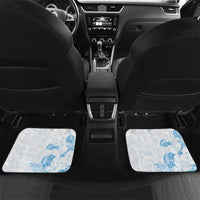 Polynesia Hammerhead Shark Car Mats Tropical Flowers Tribal Pattern Blue