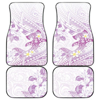 Polynesia Hammerhead Shark Car Mats Tropical Flowers Tribal Pattern Lavender