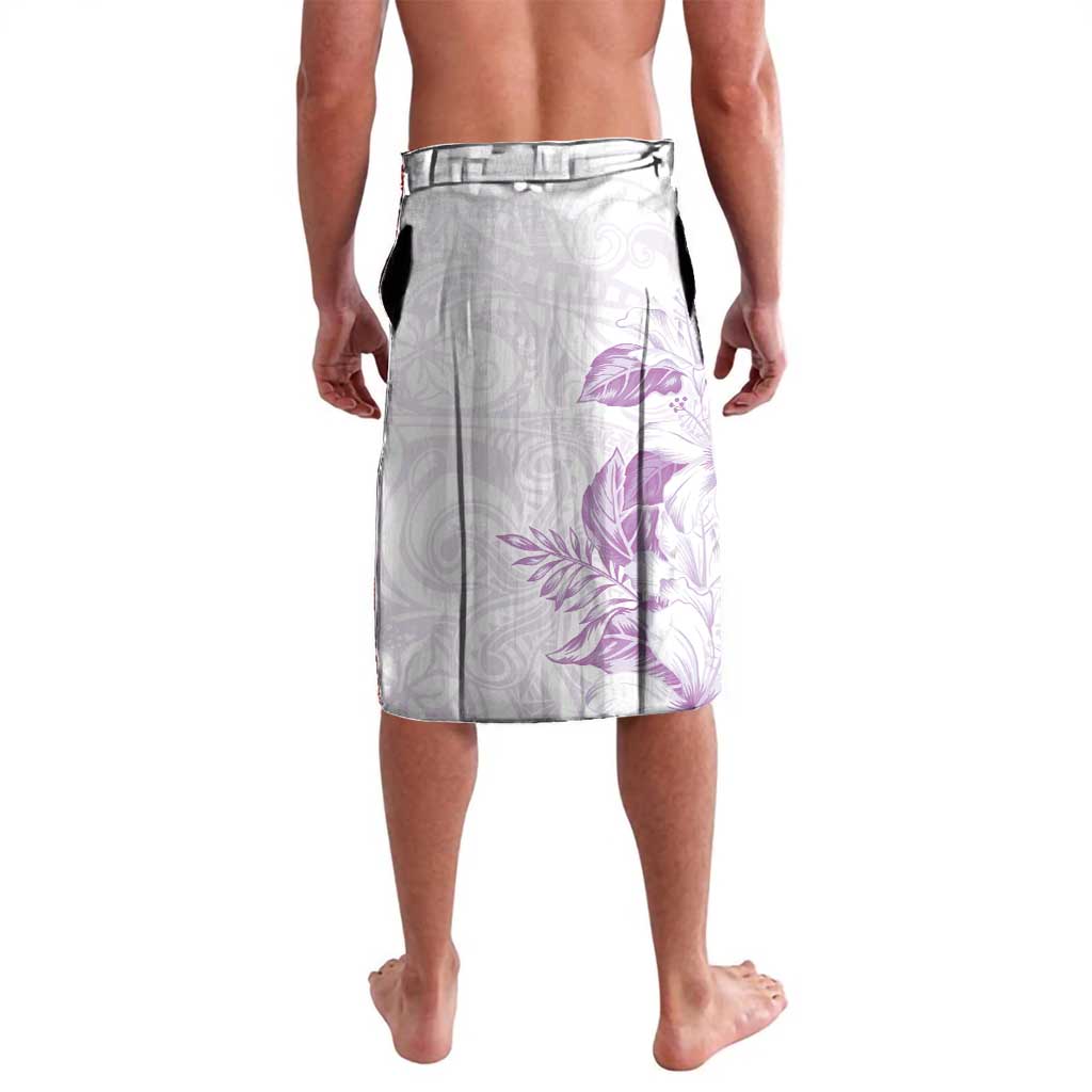 Polynesia Hammerhead Shark Lavalava Tropical Flowers Tribal Pattern Lavender