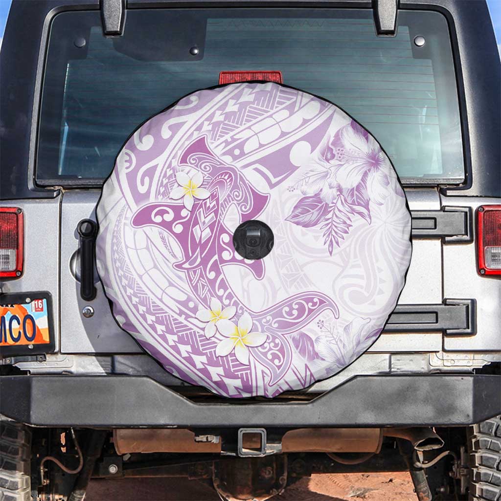 Polynesia Hammerhead Shark Spare Tire Cover Tropical Flowers Tribal Pattern Lavender LT05 Purple - Polynesian Pride