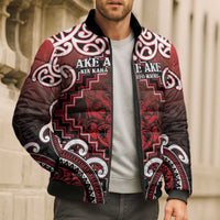 Personalised New Zealand Aotearoa Bomber Puffer Jacket Te Reo Maori Ake Ake Ake - Polynesian Pride
