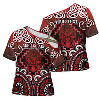Personalised New Zealand Aotearoa Cross Shoulder Shirt Te Reo Maori Ake Ake Ake - Polynesian Pride