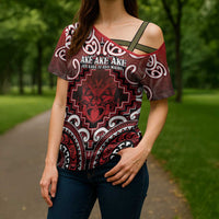 Personalised New Zealand Aotearoa Cross Shoulder Shirt Te Reo Maori Ake Ake Ake - Polynesian Pride