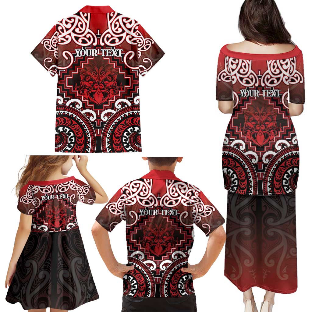 Personalised New Zealand Aotearoa Family Matching Puletasi and Hawaiian Shirt Te Reo Maori Ake Ake Ake - Polynesian Pride