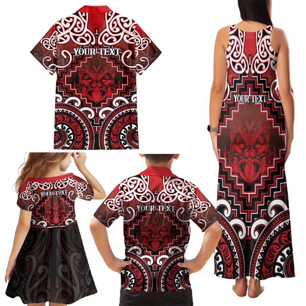 Personalised New Zealand Aotearoa Family Matching Tank Maxi Dress and Hawaiian Shirt Te Reo Maori Ake Ake Ake - Polynesian Pride
