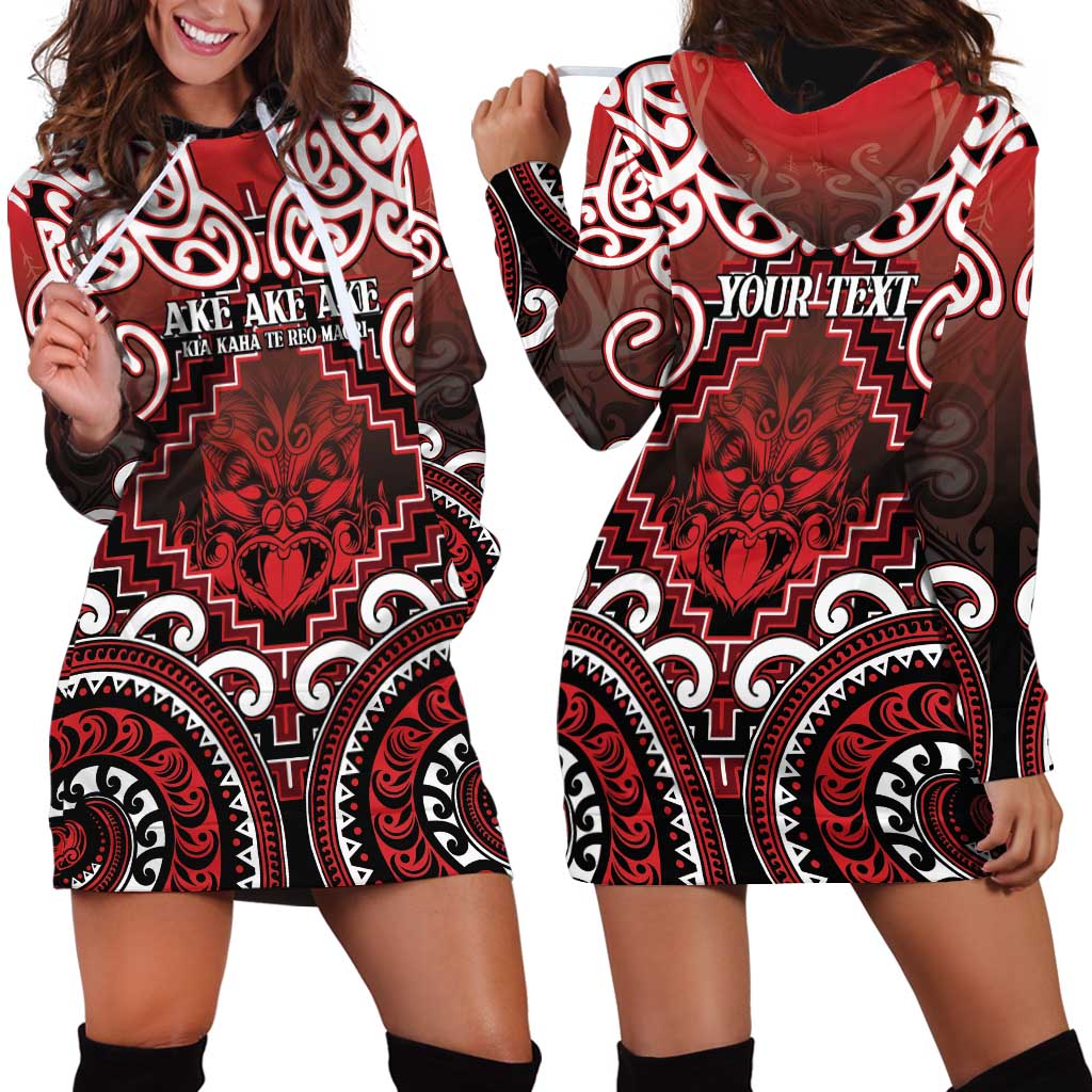 Personalised New Zealand Aotearoa Hoodie Dress Te Reo Maori Ake Ake Ake - Polynesian Pride