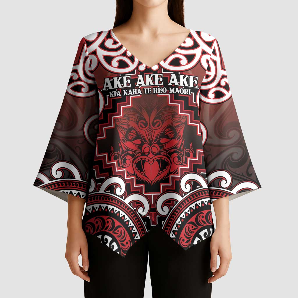 Personalised New Zealand Aotearoa Kimono Sleeve Blouse Te Reo Maori Ake Ake Ake - Polynesian Pride