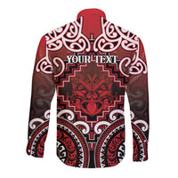 Personalised New Zealand Aotearoa Long Sleeve Button Shirt Te Reo Maori Ake Ake Ake - Polynesian Pride