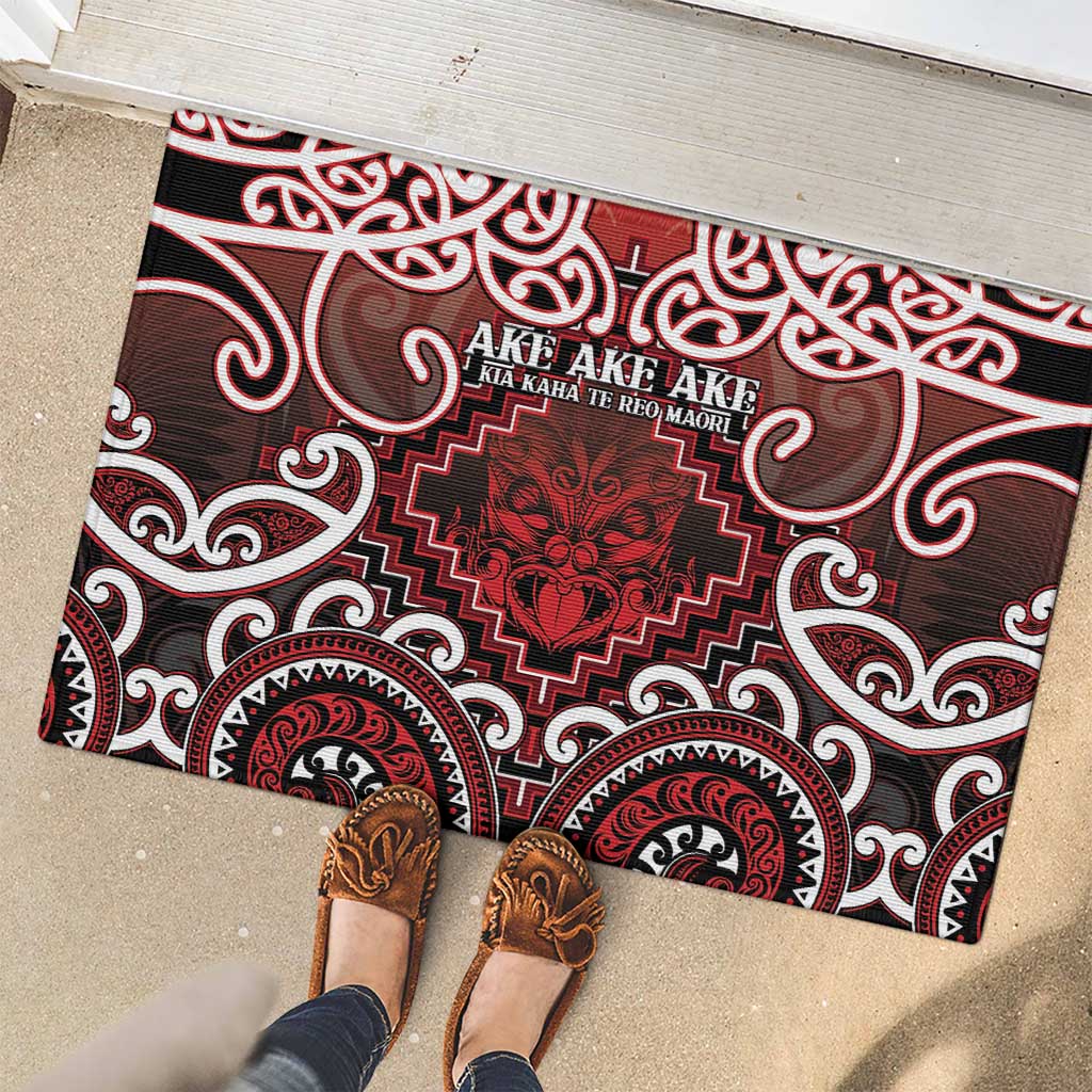 New Zealand Aotearoa Rubber Doormat Te Reo Maori Ake Ake Ake - Polynesian Pride