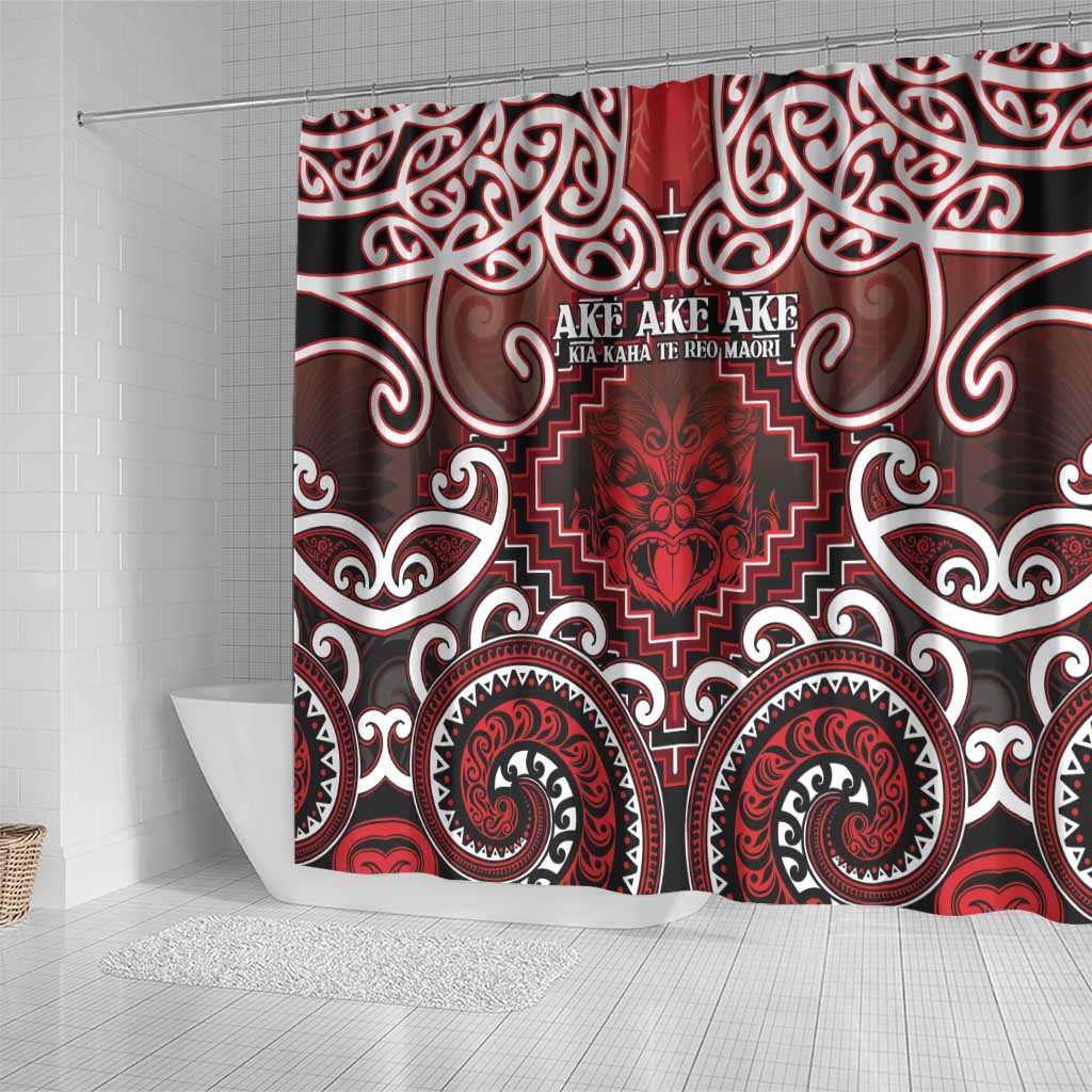 New Zealand Aotearoa Shower Curtain Te Reo Maori Ake Ake Ake - Polynesian Pride