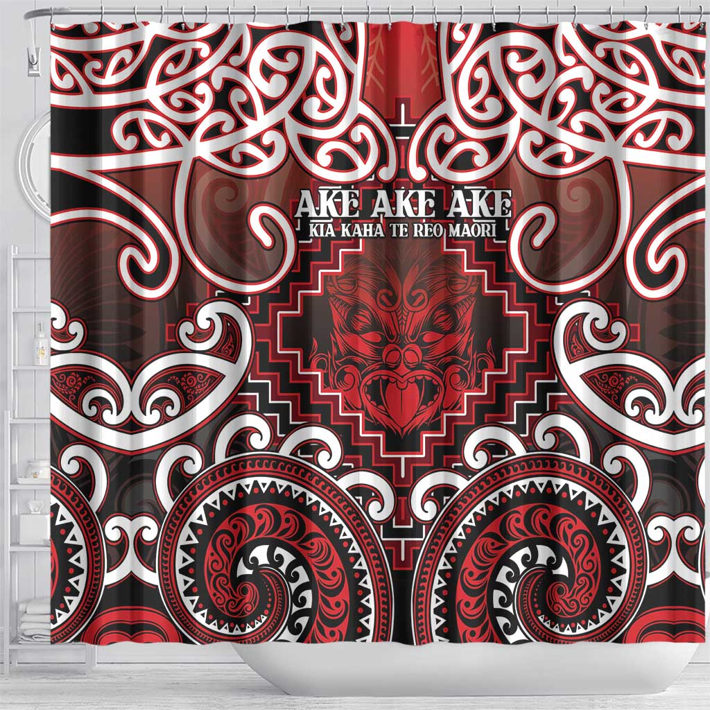 New Zealand Aotearoa Shower Curtain Te Reo Maori Ake Ake Ake - Polynesian Pride