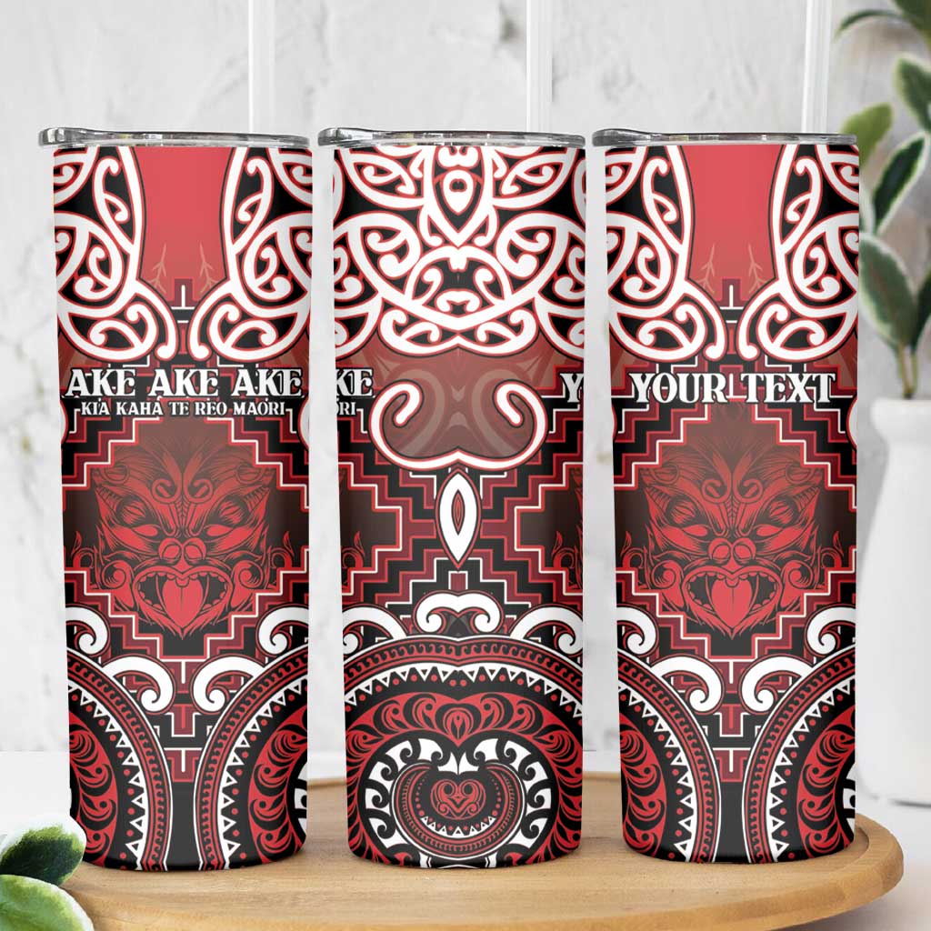 Personalised New Zealand Aotearoa Skinny Tumbler Te Reo Maori Ake Ake Ake - Polynesian Pride