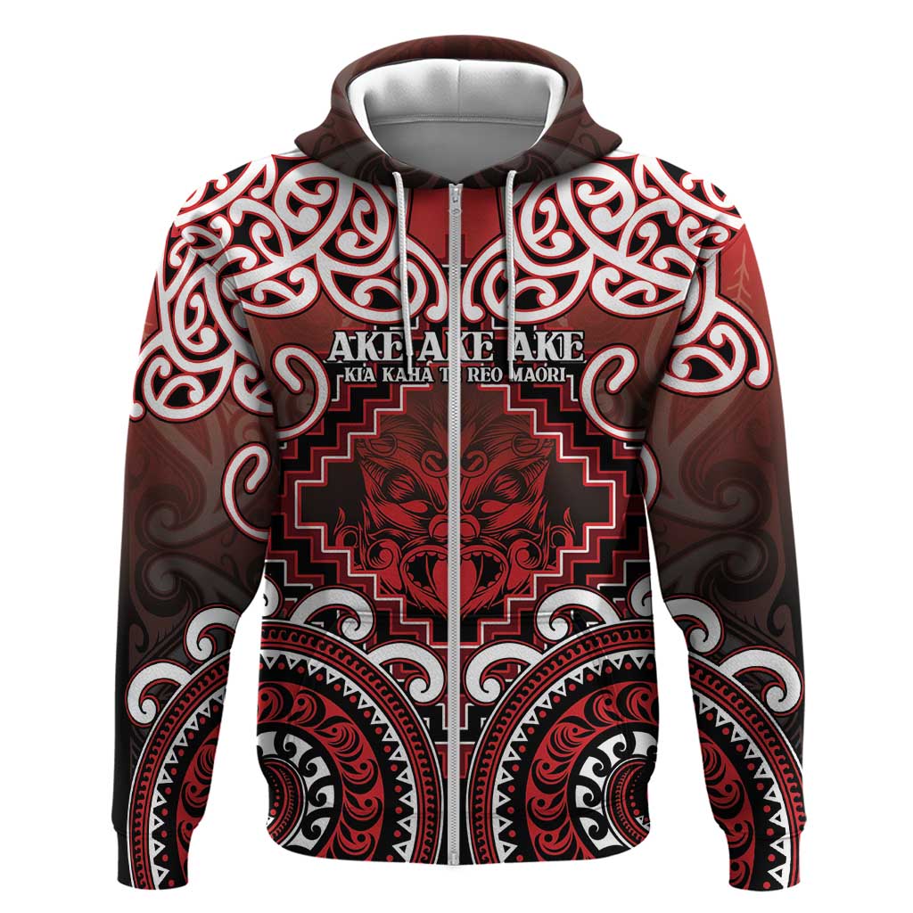 Personalised New Zealand Aotearoa Zip Hoodie Te Reo Maori Ake Ake Ake - Polynesian Pride
