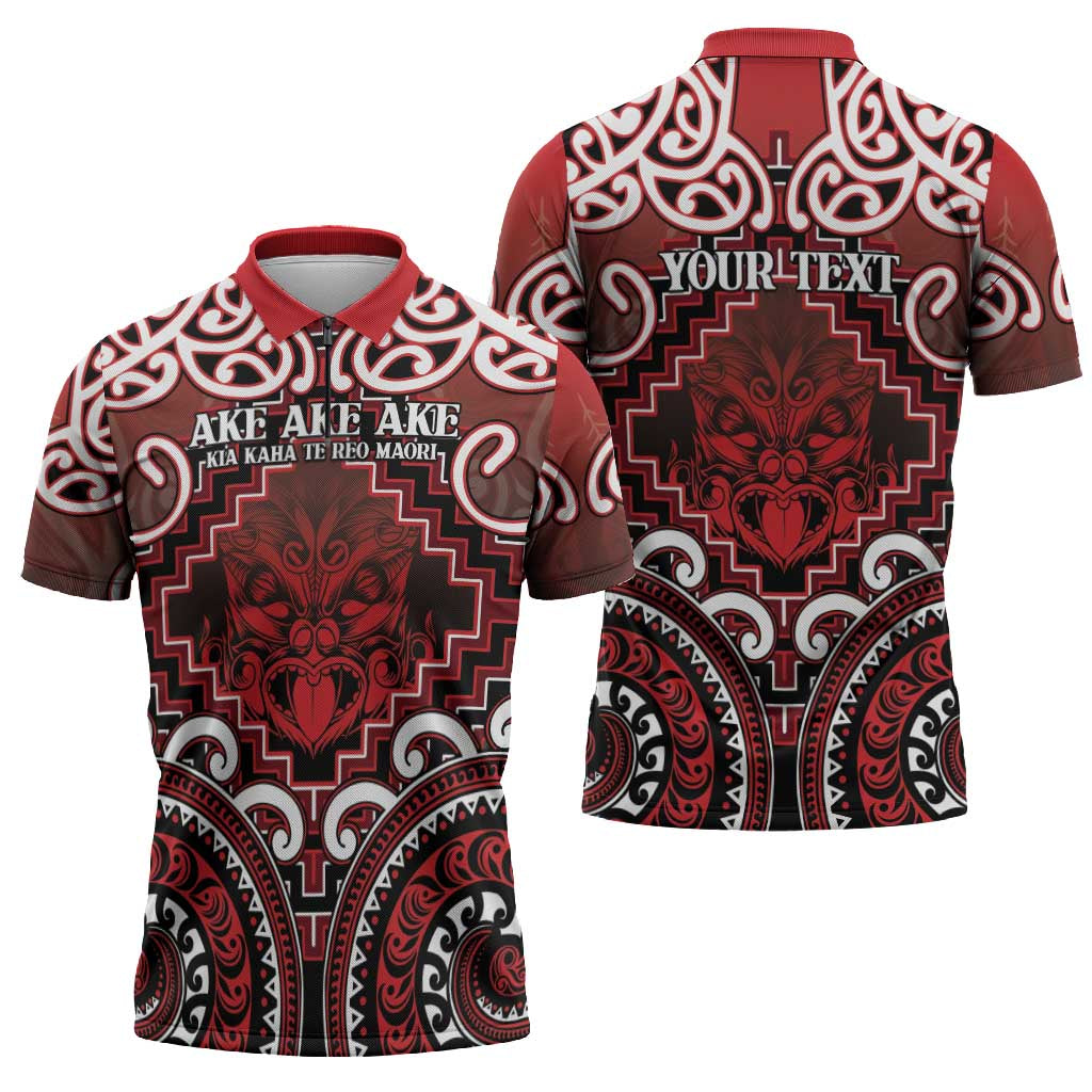 Personalised New Zealand Aotearoa Zipper Polo Shirt Te Reo Maori Ake Ake Ake - Polynesian Pride