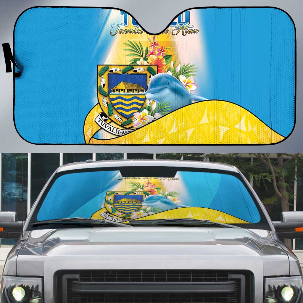 Tuvalu Independence Day Auto Sun Shade Tuvalu Mo Te Atua - Polynesian Pride