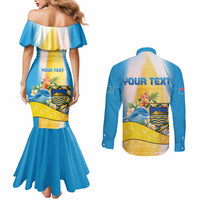 Personalised Tuvalu Independence Day Couples Matching Mermaid Dress and Long Sleeve Button Shirt Tuvalu Mo Te Atua - Polynesian Pride