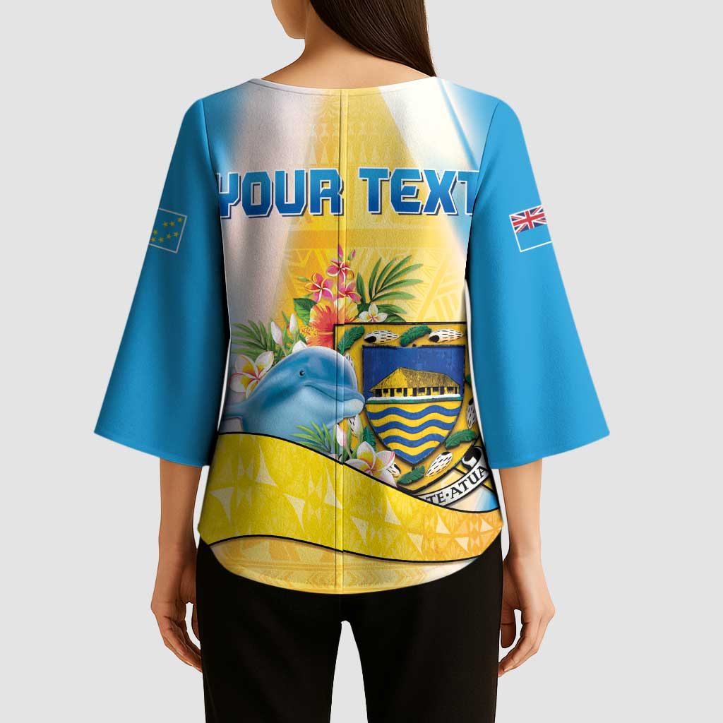 Personalised Tuvalu Independence Day Kimono Sleeve Blouse Tuvalu Mo Te Atua - Polynesian Pride
