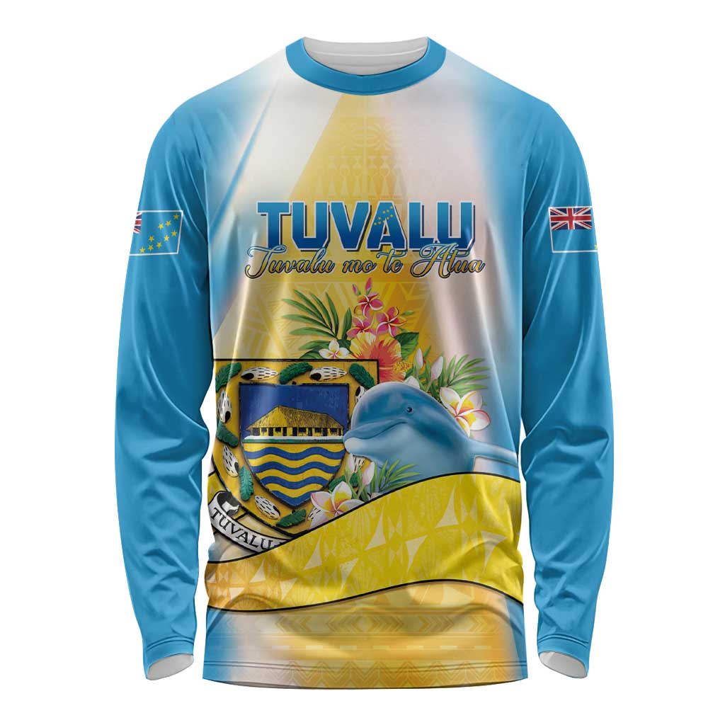Personalised Tuvalu Independence Day Long Sleeve Shirt Tuvalu Mo Te Atua - Polynesian Pride