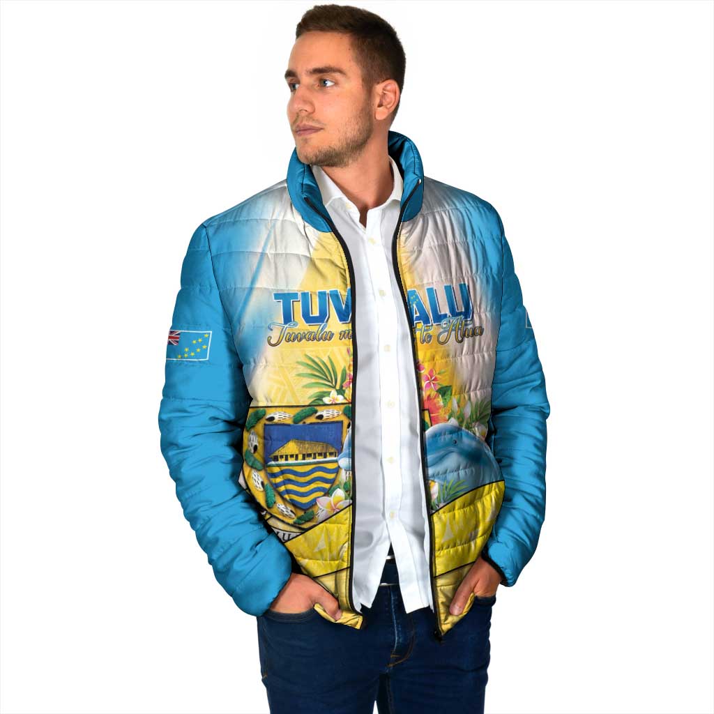 Personalised Tuvalu Independence Day Padded Jacket Tuvalu Mo Te Atua - Polynesian Pride